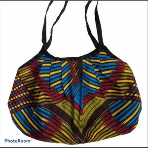 Bag Purse Tote African Print Cotton Quilted Multicolored